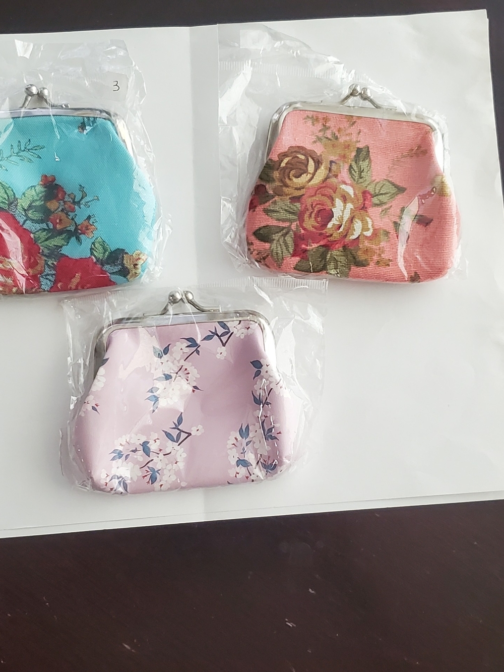 Floral Kiss-Lock Coin Purse - Pink